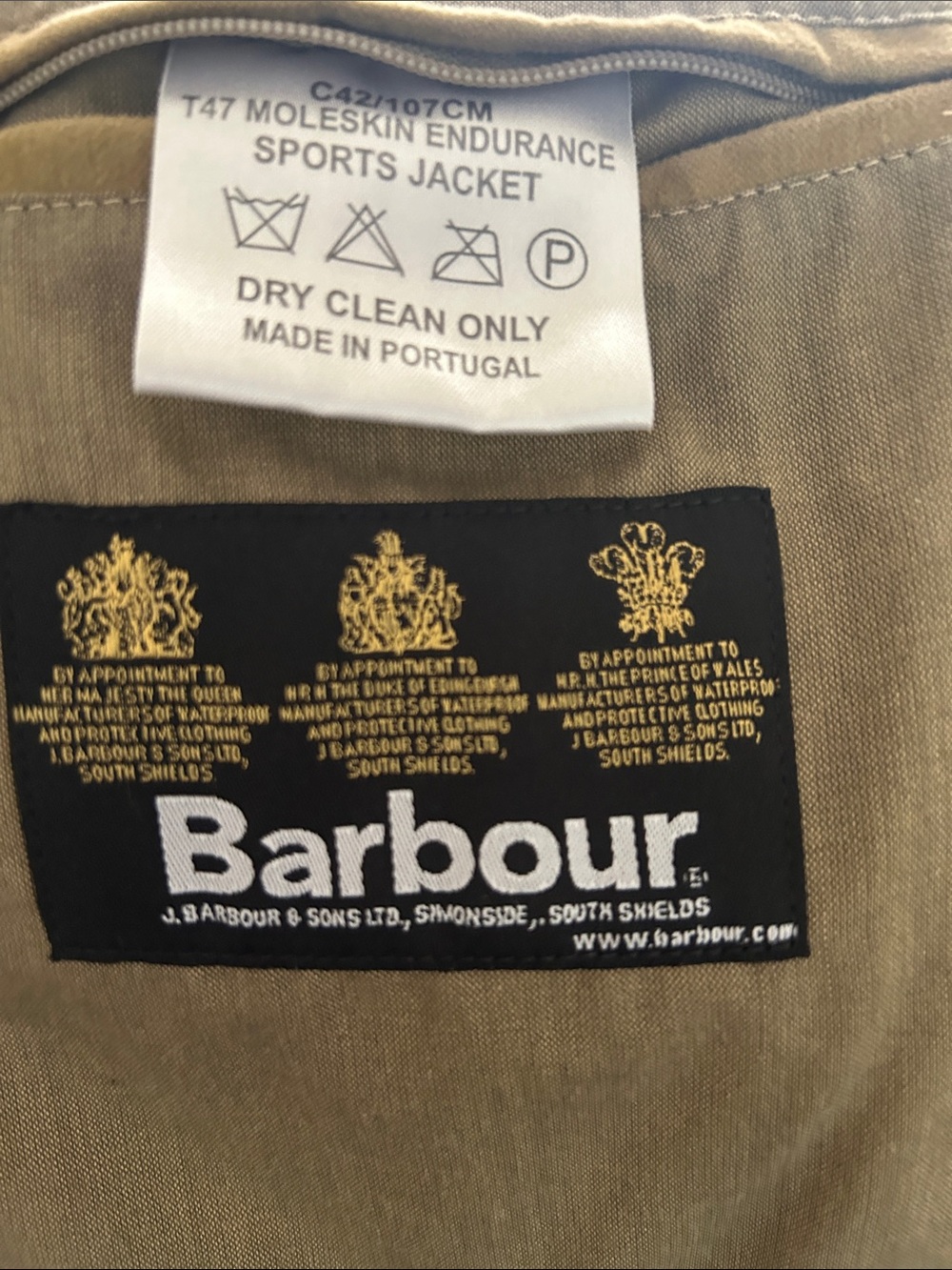 Barbour Men's Moleskin Endurance Tan Cotton Field Coat - Picture 7 of 7